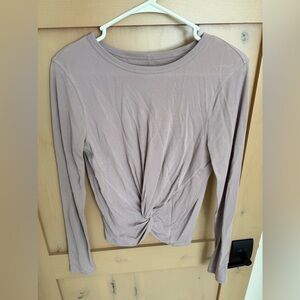 Lululemon Women's Long Sleeve Twist Front Top - Light Purple Gray